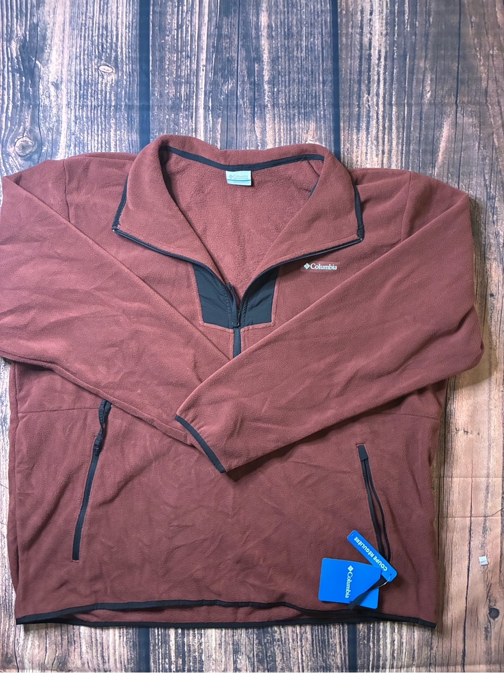 Columbia Men's Rust Brown Quarter-Zip Performance Fleece Jacket size XXL